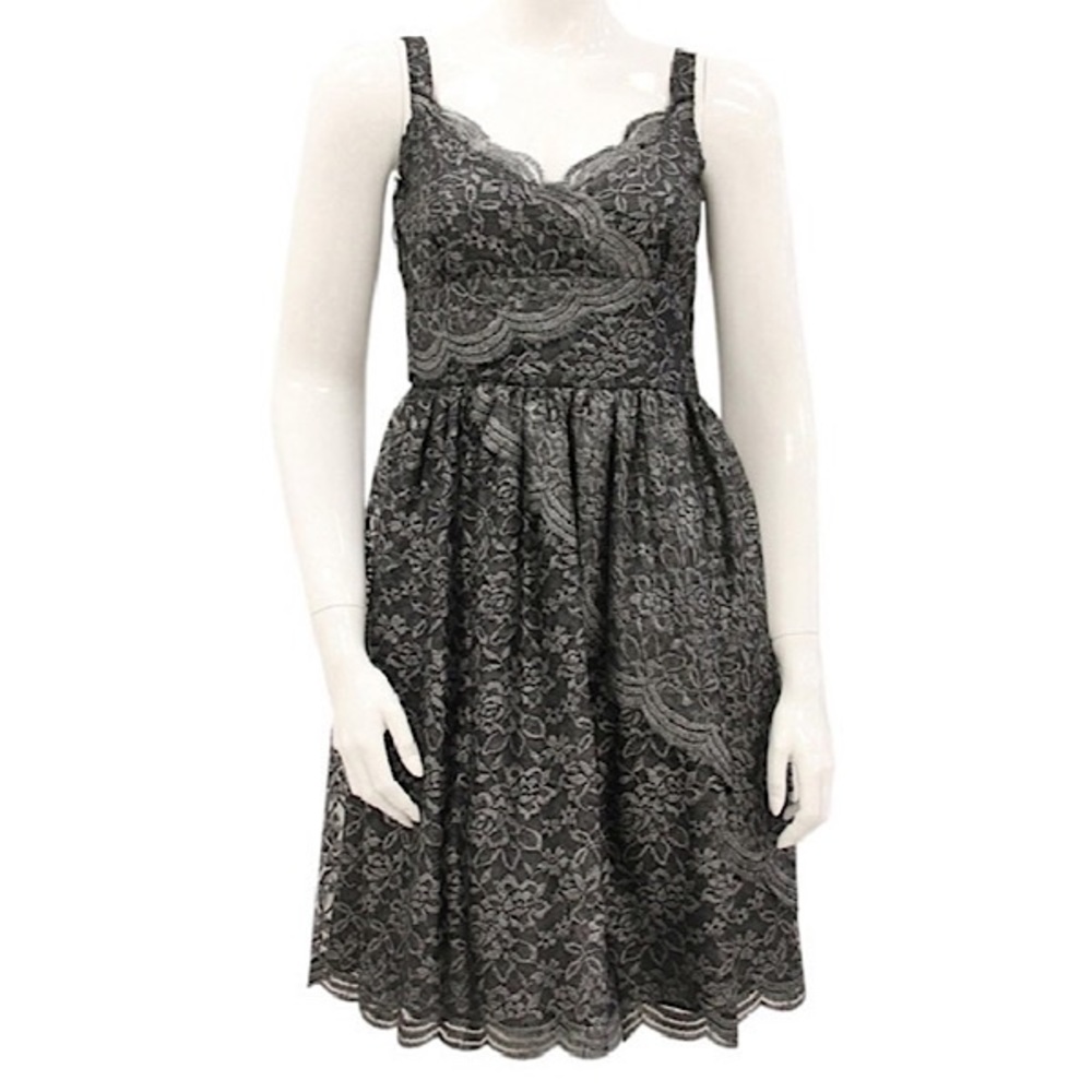 ❤️ Anna Sui Metallic Lace Cocktail Dress